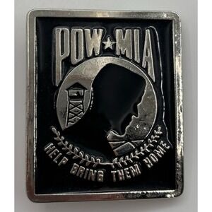 Vintage POW MIA Belt Buckle Help Bring Them Home USA Vietnam War Memorial